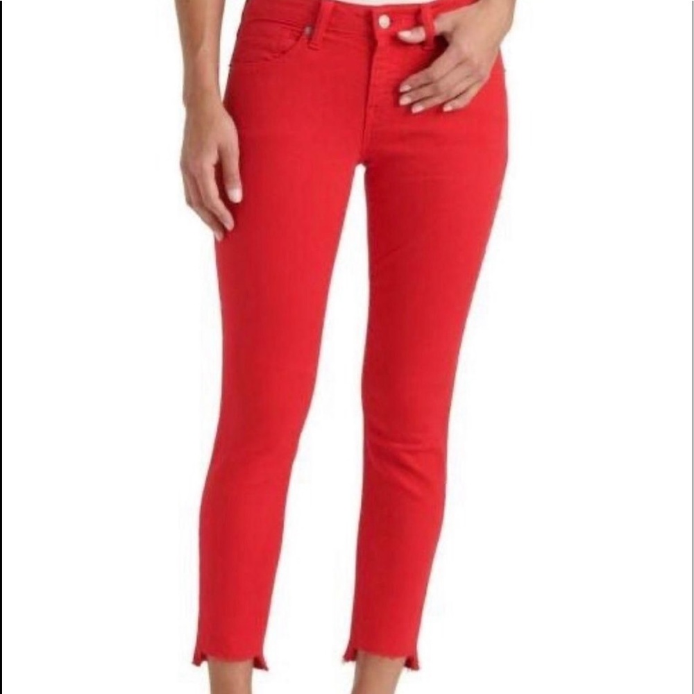lucky brand low rise red jeans